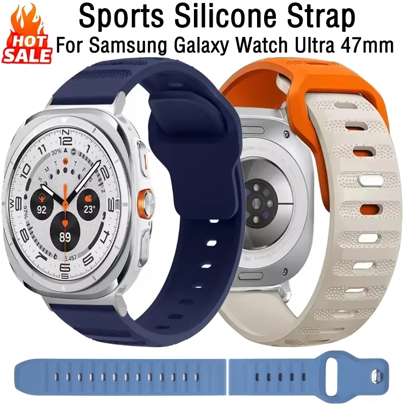 sports Silicone Strap For Samsung Galaxy Watch Ultra 2025 47mm Breathable Accessories wristband For Galaxy Watch 7 Ultra2-1 47mm