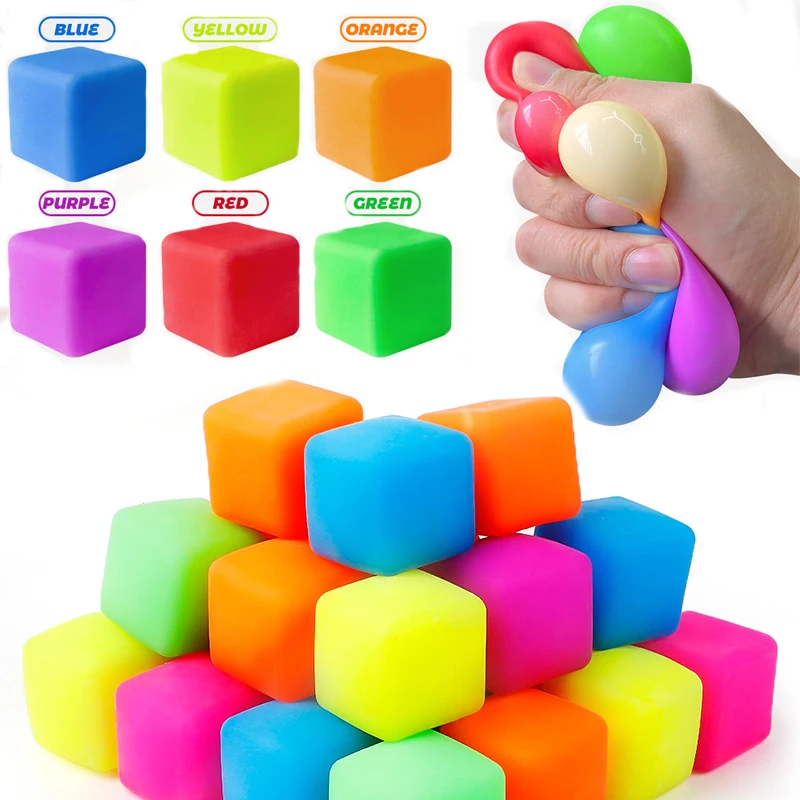 

1 шт. 3 см радужные антистресс-мячики в форме тофу, сенсорные игрушки для снятия стресса, медленно восстанавливающие форму, фиджет-игрушки для детей и взрослых, подарки