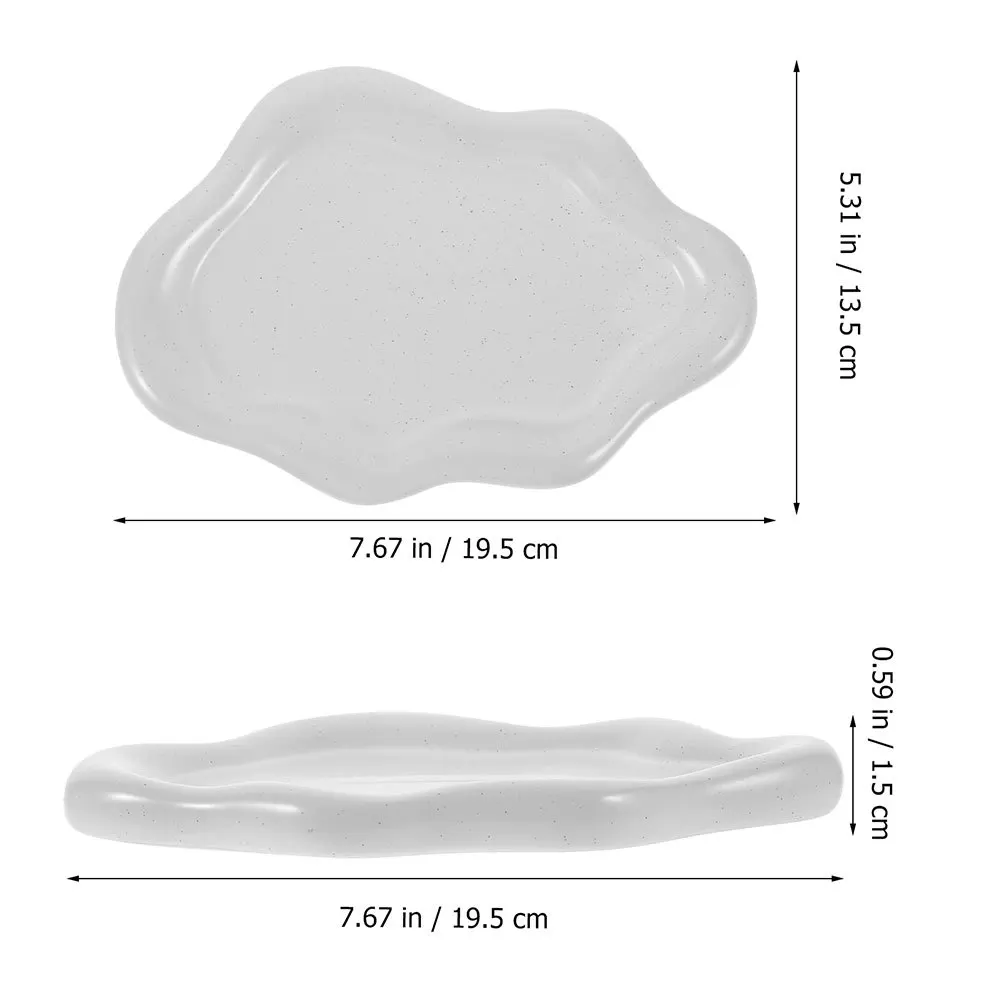 2Pcs Ceramic Tray Luxury Design Necklace Ring Holder Decorative Trinket Dish Storage Organizer Vanity Plate