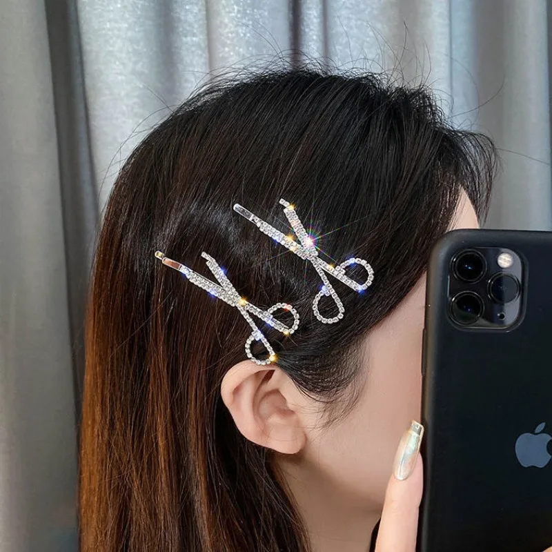 

1pc Creative Mini Scissors Shape Hairpin Punk Style Metal Hair Barrette Women Girls Simple Bangs Side Clip Hair Accessory