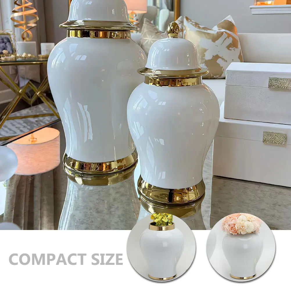

Jars Ceramic Ginger Pot Tea Storage Vase Table Centerpieces Artificial Flower Flowers Irregular Shape
