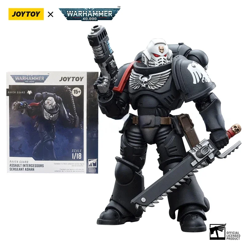 In Voorraad JOYTOY 1/18 Action Figure (4 Stuks/set) 40K Raven Guard Intercessor Anime Militaire Figuur