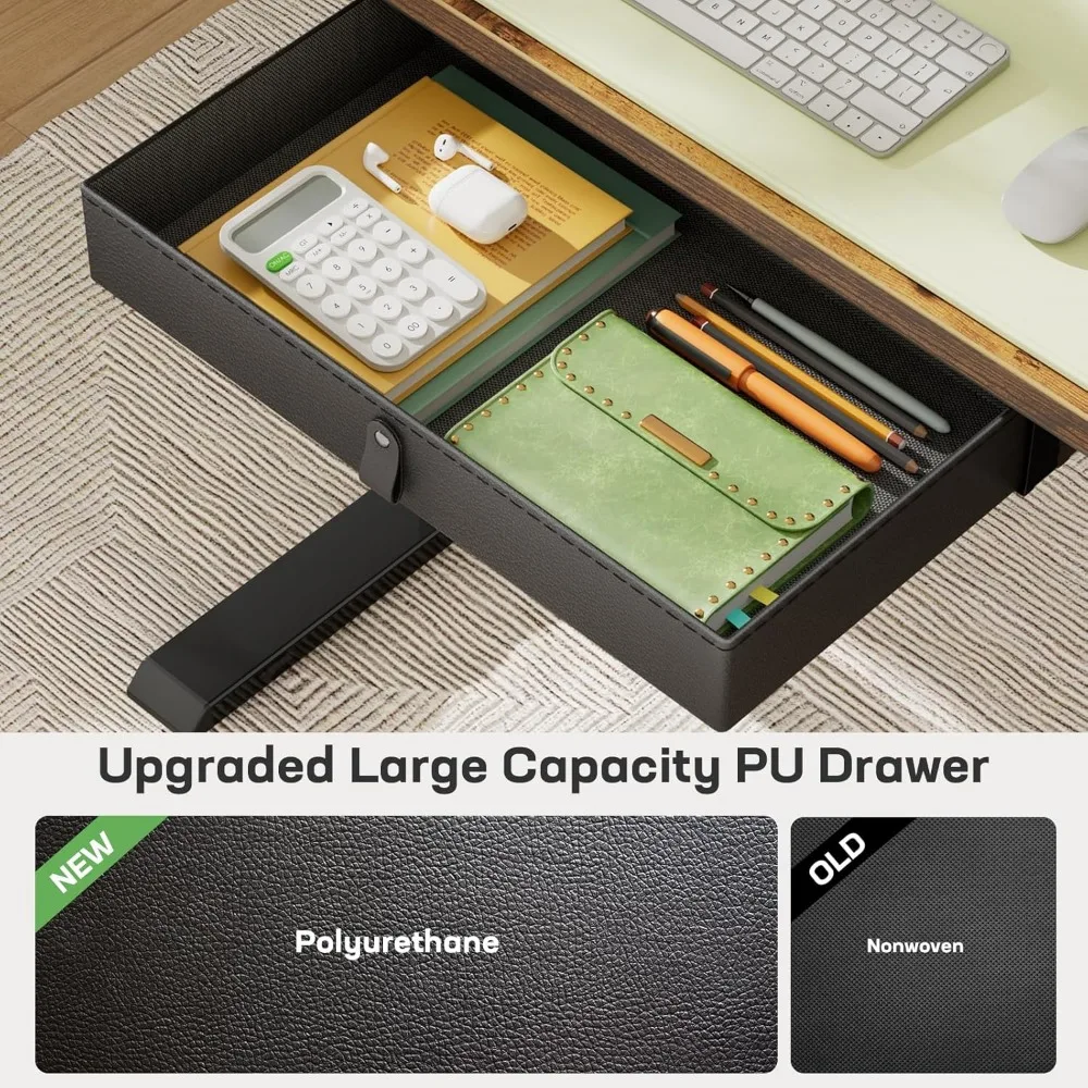 مكتب قائم كهربائي مع درج، ارتفاع قابل للتعديل، خطافات تخزين، إدارة الكابلات للمكتب المنزلي #4