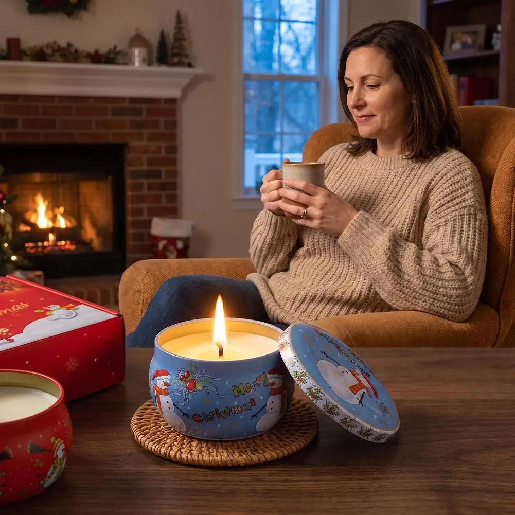 Christmas Scented Candle Gift Belly Fragrance Candle Jar Smokeless Romantic Incense Aromatherapy Candle Party Decorations