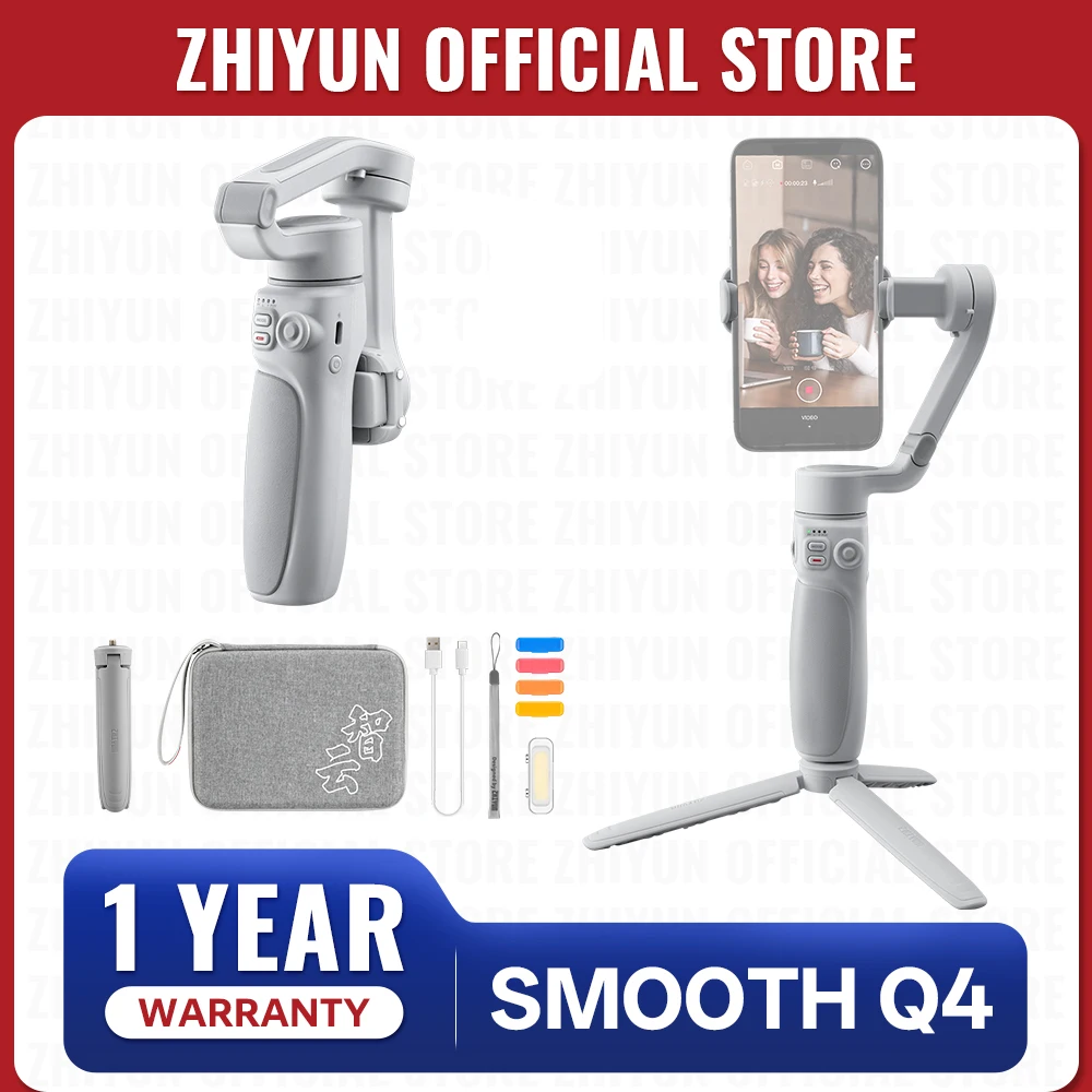 ZHIYUN Officiële Smooth Q4 Smartphone Gimbal Telefoon Gimbals 3-As Handheld Stabilizer voor iPhone 15 pro max/HUAWEI/Samsung/Xiaomi