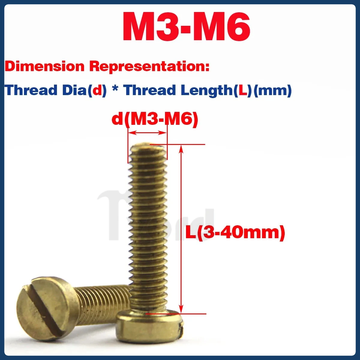 Brass Cheese /Flat Head Slotted Screw  M2-M6