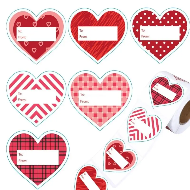 60 stks Valentijnsdag Cadeau Sticker Zelfklevende Sticker Hart Etiketten Sticke Dropship