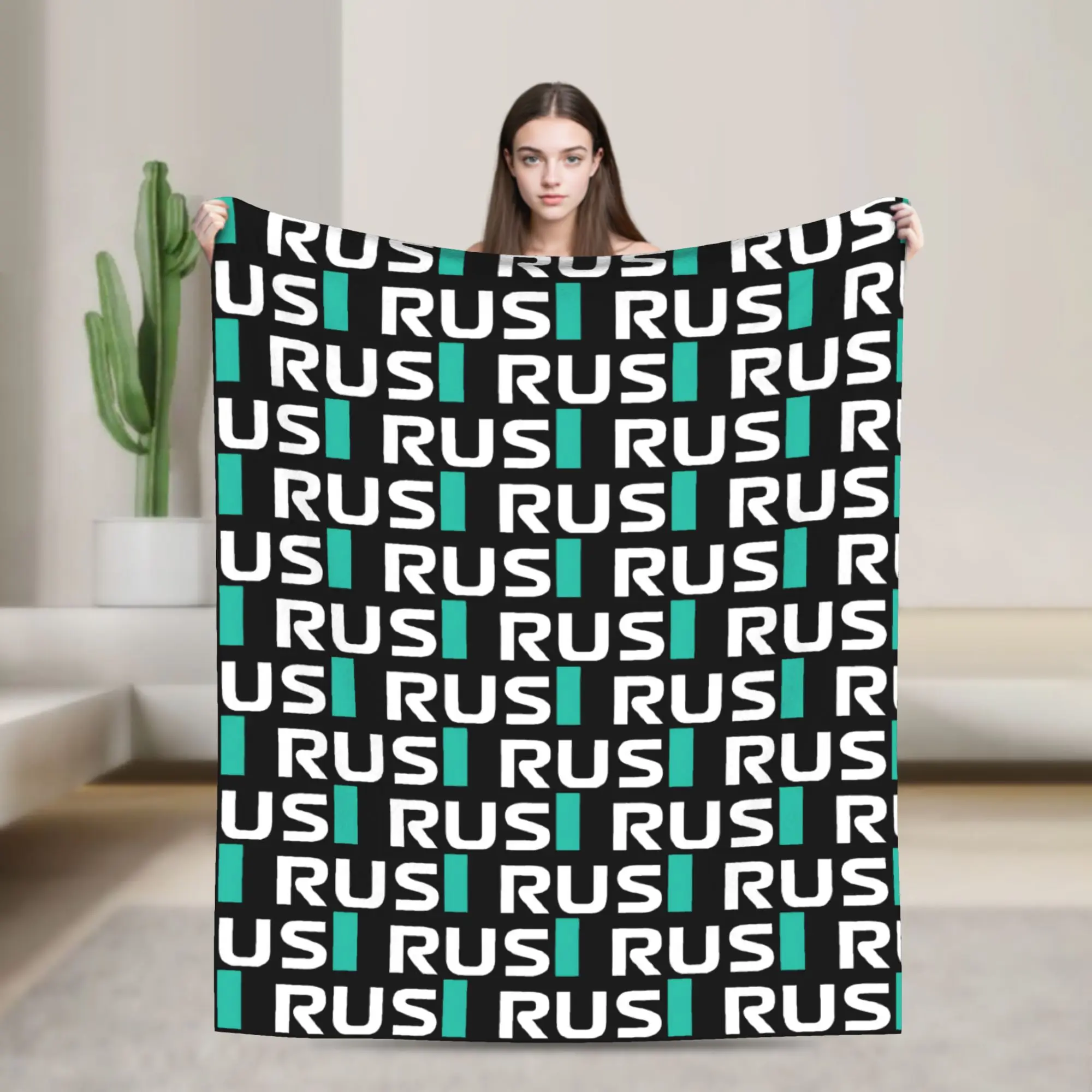RUS George Russell Decken aus Fleece für den Winter, atmungsaktiv, super warm, Überwurfdecken für Zuhause, Reisen, dünne Plüschdecke