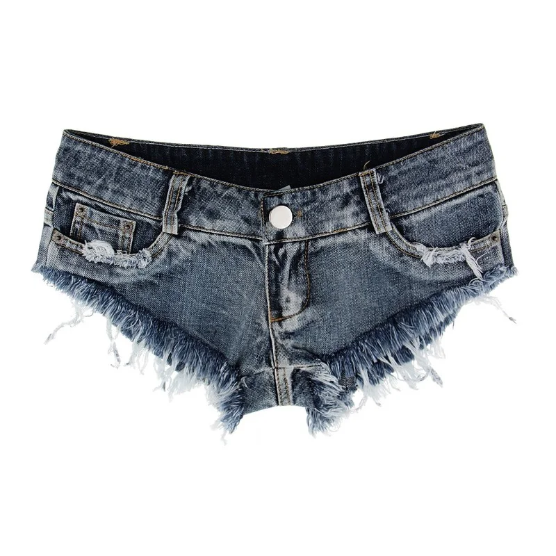 Low Waist Shorts Mini Hot Jeans Pole Dance Thong Bar Shorts Micro Sports Denim Beach Casual Lady