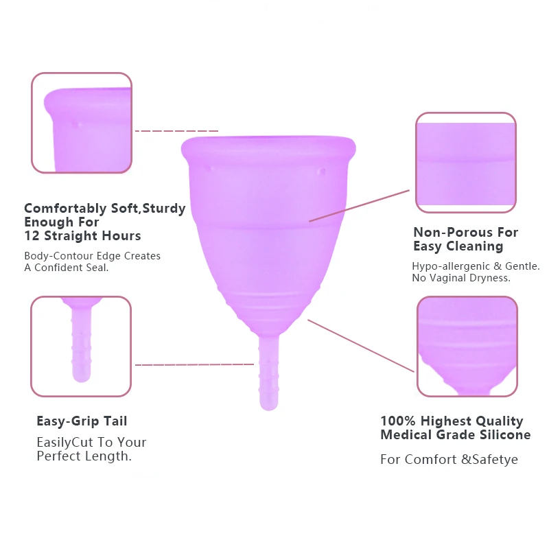 Soft Medical Silicone Mestrual Cup With Sterilizer Hypoallergenic Certified Menstruation Bowl  Monthly Cycle Health Care Product