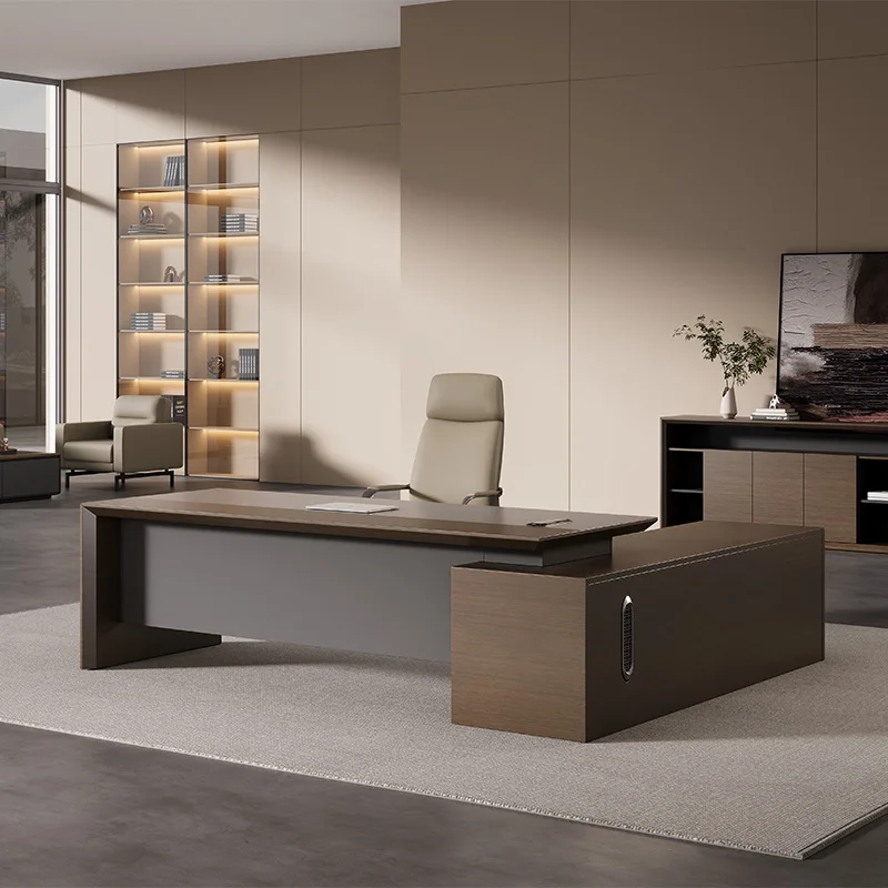 2026 Modern Good Quality Factory Direct Sale Melamine High Density Office Furniture Computer Desk Executive Desk Office Tablepro