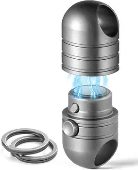 Tytanowy magnetyczny brelok do kluczy z mechanizmem szybkiego uwalniania, tytanowy odłączany obrotowy łącznik do łańcuszka na klucze, magnetyczny uchwyt na klucze z 2 kółkami na klucze