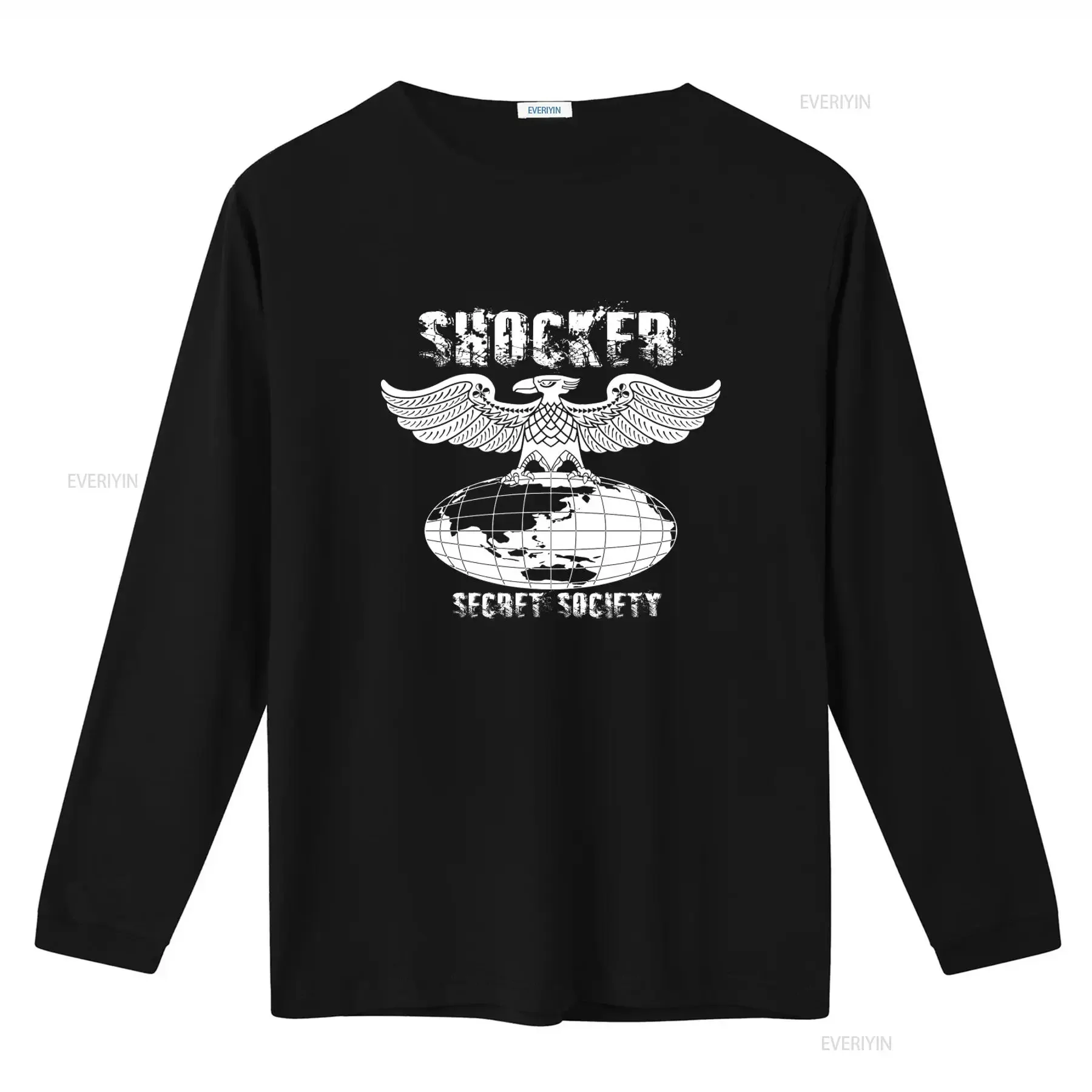 Shocker Secret Society Eagle Globe Print Men's T Shirt American Style  vintage Washed Casual graphic Slightly Stretched Soft