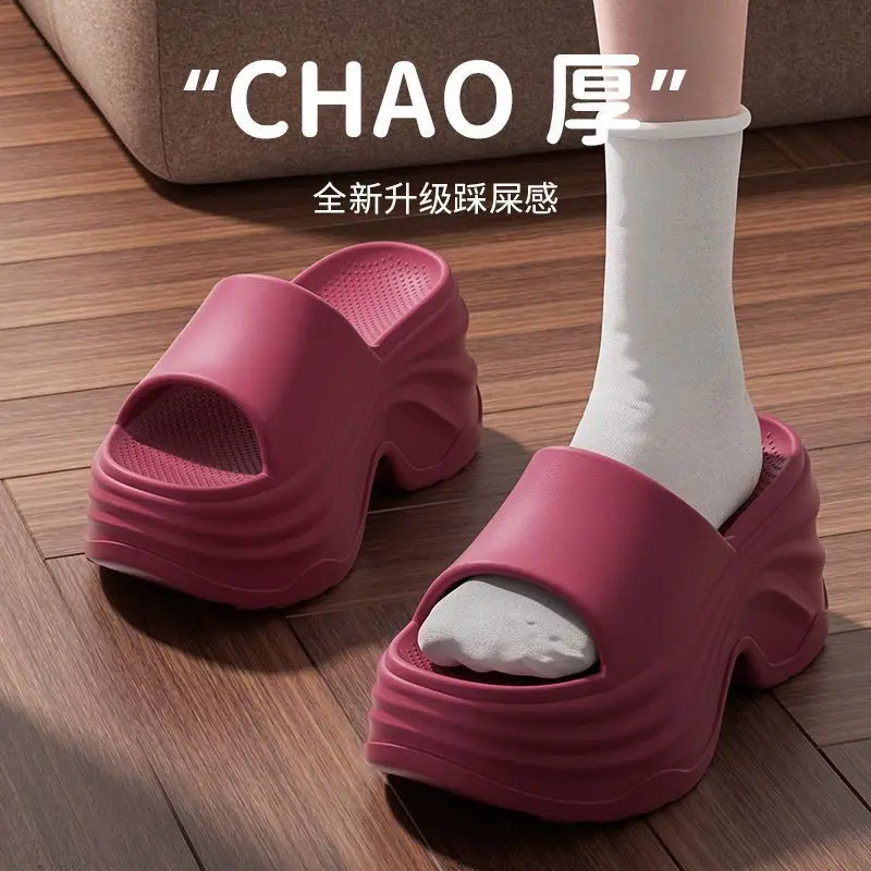

Chunky Platform Slippers for Women Summer 2026 Comfortable Wedge Heels Sandals Woman Solid Non Slip EVA Thick Sole Slides Shoes