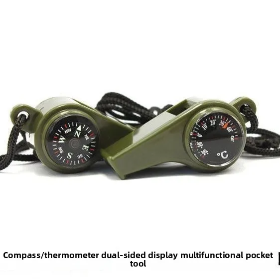 3 in 1 Emergency Survival Whistle Compass Thermometer Referee Cheerleading Whistle Camping Hiking Outdoor Multifunction Whistle