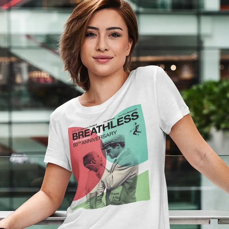 Breathless Movie T Shirt, A Bout De Souffle T Shirt, French New Wave Cinema T Shirt, Jean-Luc Godard Film Shirt