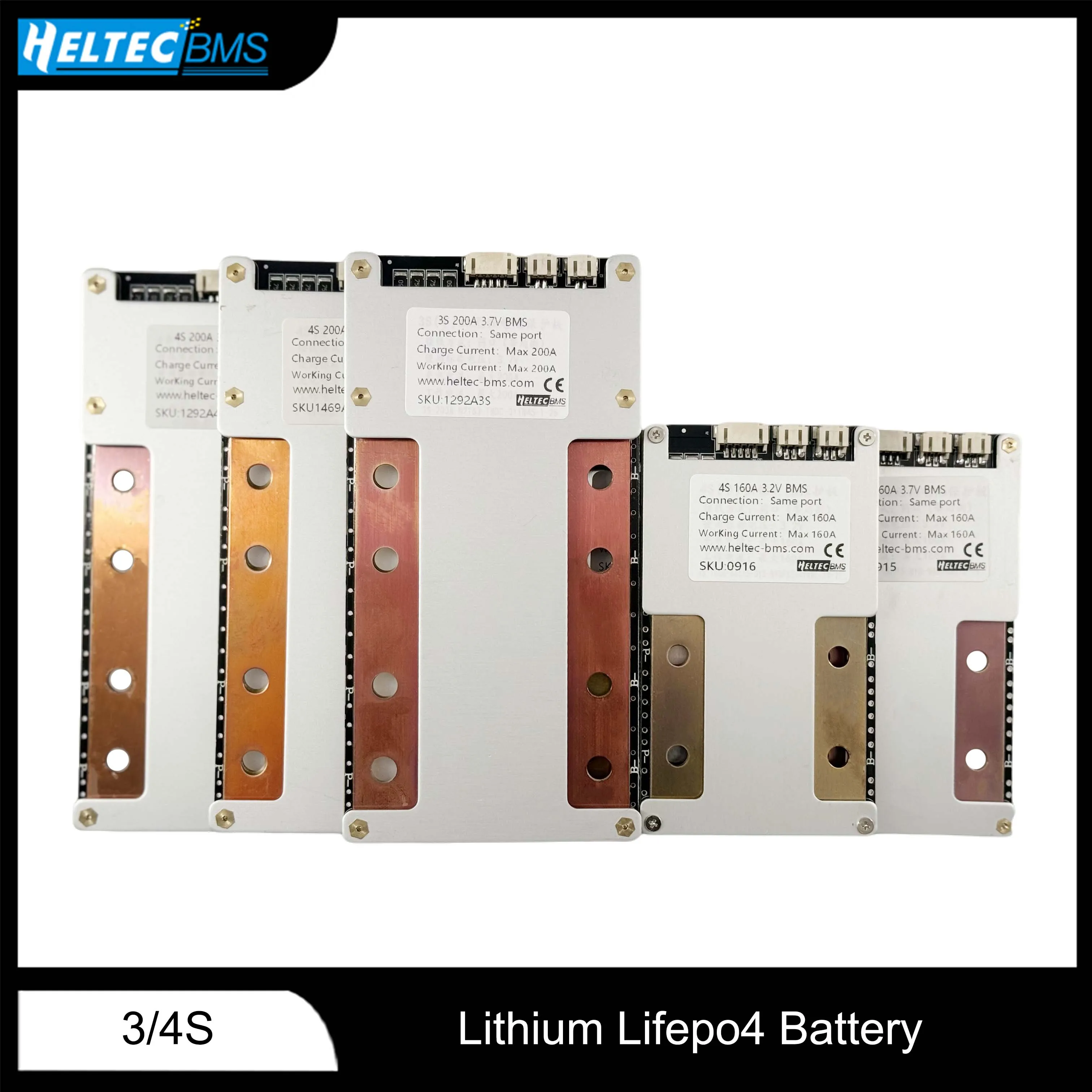 Wholesale Heltec BMS 3S 4S Balance 80A 100A 120A 160A 200A 300A 380 12.6V/16.8V 18650 Battery Protection Board Li-ion/LiFePo4