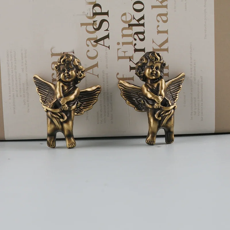 

Cupid Angel Small Handle Brass Cabinet Antique Bronze Handle Style Retro Furniture Brass Drawer Handle