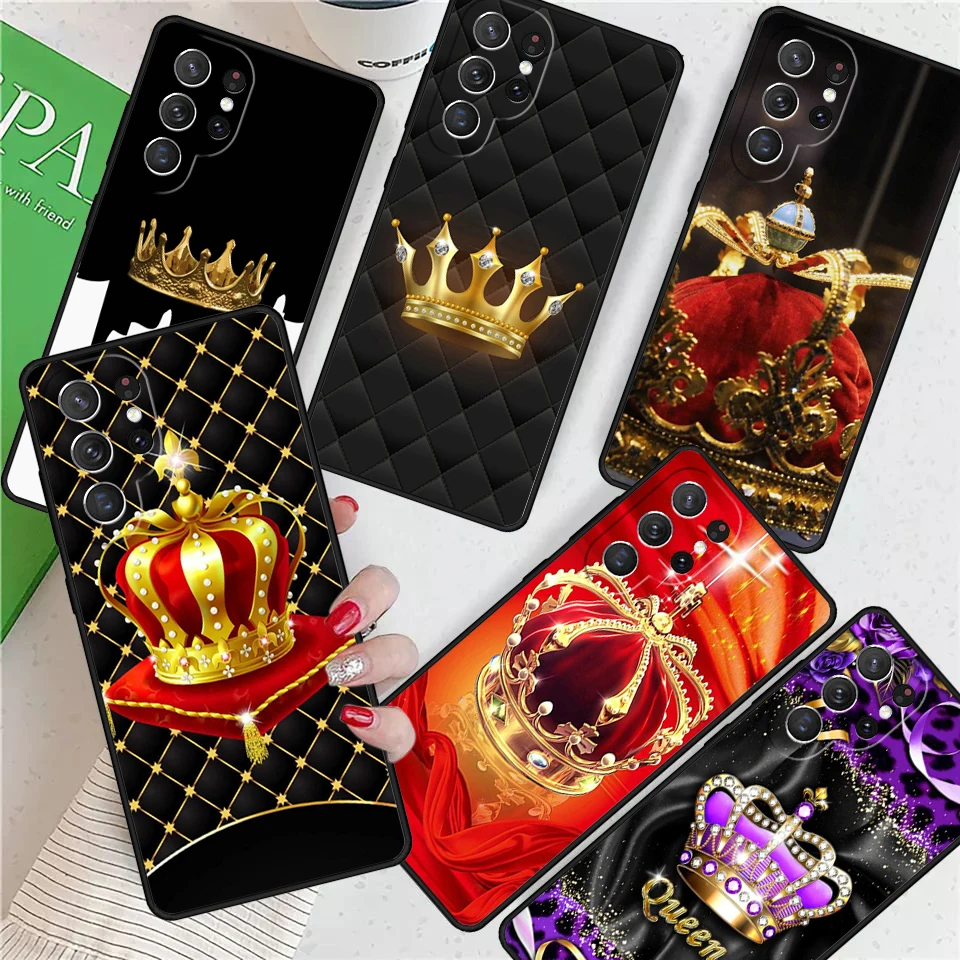 

Deluxe Crown For Samsung Galaxy S24 Ultra S21 S22 S8 S9 S10E Note 10 20 Plus FE S23 Phone case Cover Coque