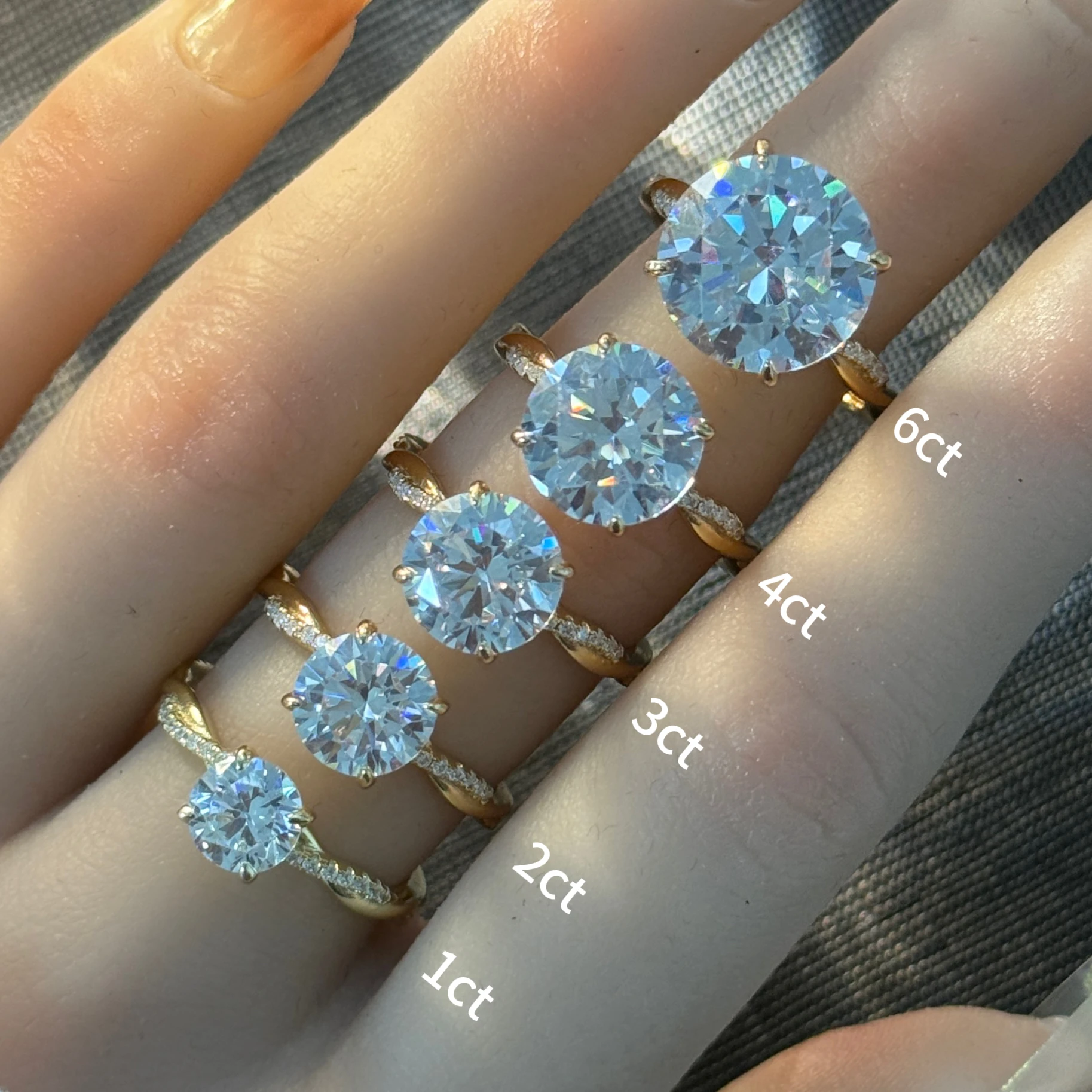 

1-6 Carats Round GRA Moissanite (D, VVS) Petite Twisted Vine Moissanite Engagement Ring 18k Gold Plated 925 Sterling Silver