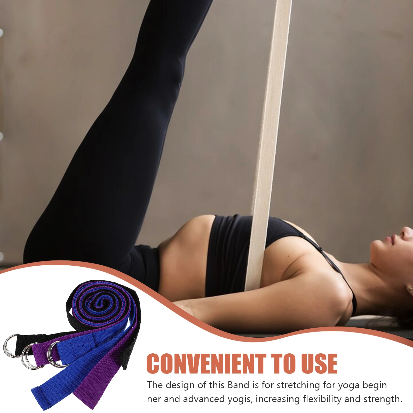 

3 Pcs Yoga Strap with Loops Straps for Bodybuilding Expander Belt Stretching Mat Carrying Multifunction Adjustable Band