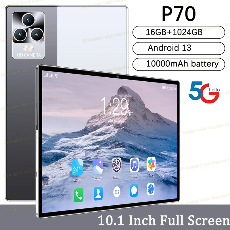 

Планшет P70 на Android 13, экран 2024 дюйма, 16 ГБ + 1024 ГБ