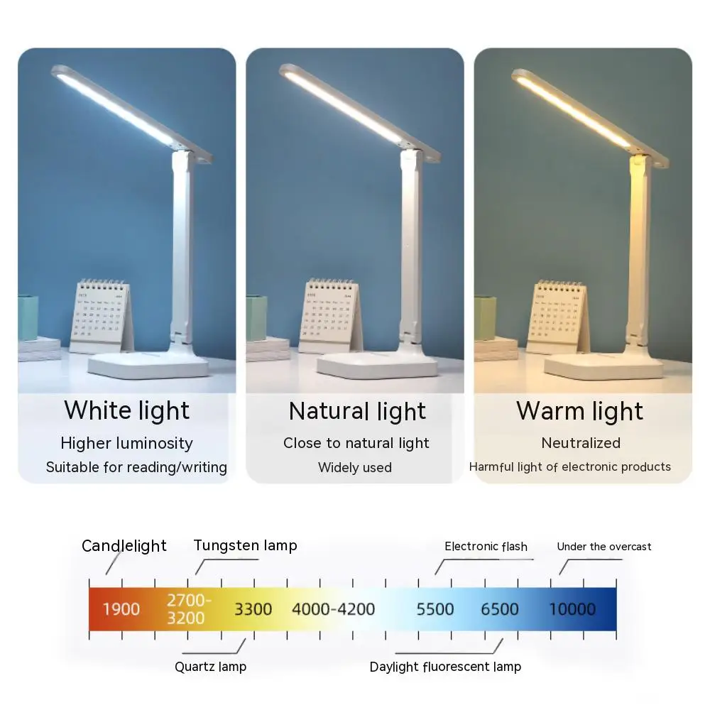 Luz LED regulable táctil para protección ocular, lámpara de escritorio recargable por USB, ideal para dormitorio de estudiantes, lectura, regalo especial