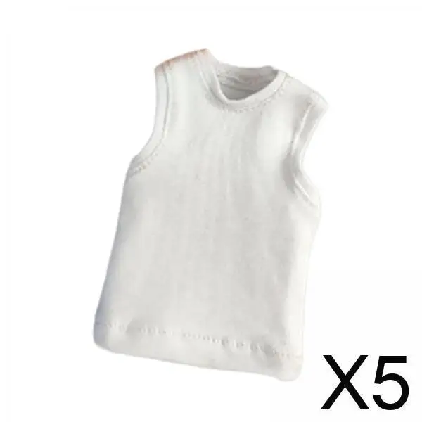 Doll Miniature Vest 1/6 Scale Custom Clothes Fashion Sleeveless T Shirt Outfit for 12 Inch Male Action Figure Collection
