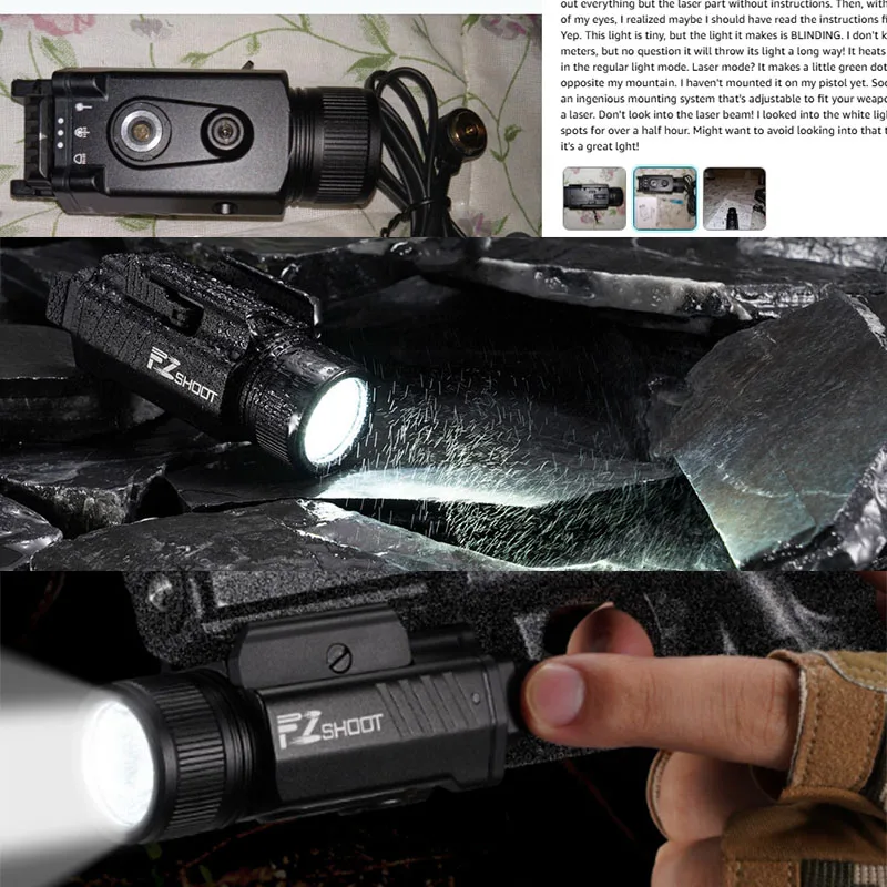 2000 Lumen Light with Quick Release Magnetic Rechargeable Flashlight with Adjustable Slide Rai Picatinny with Strobe Mode