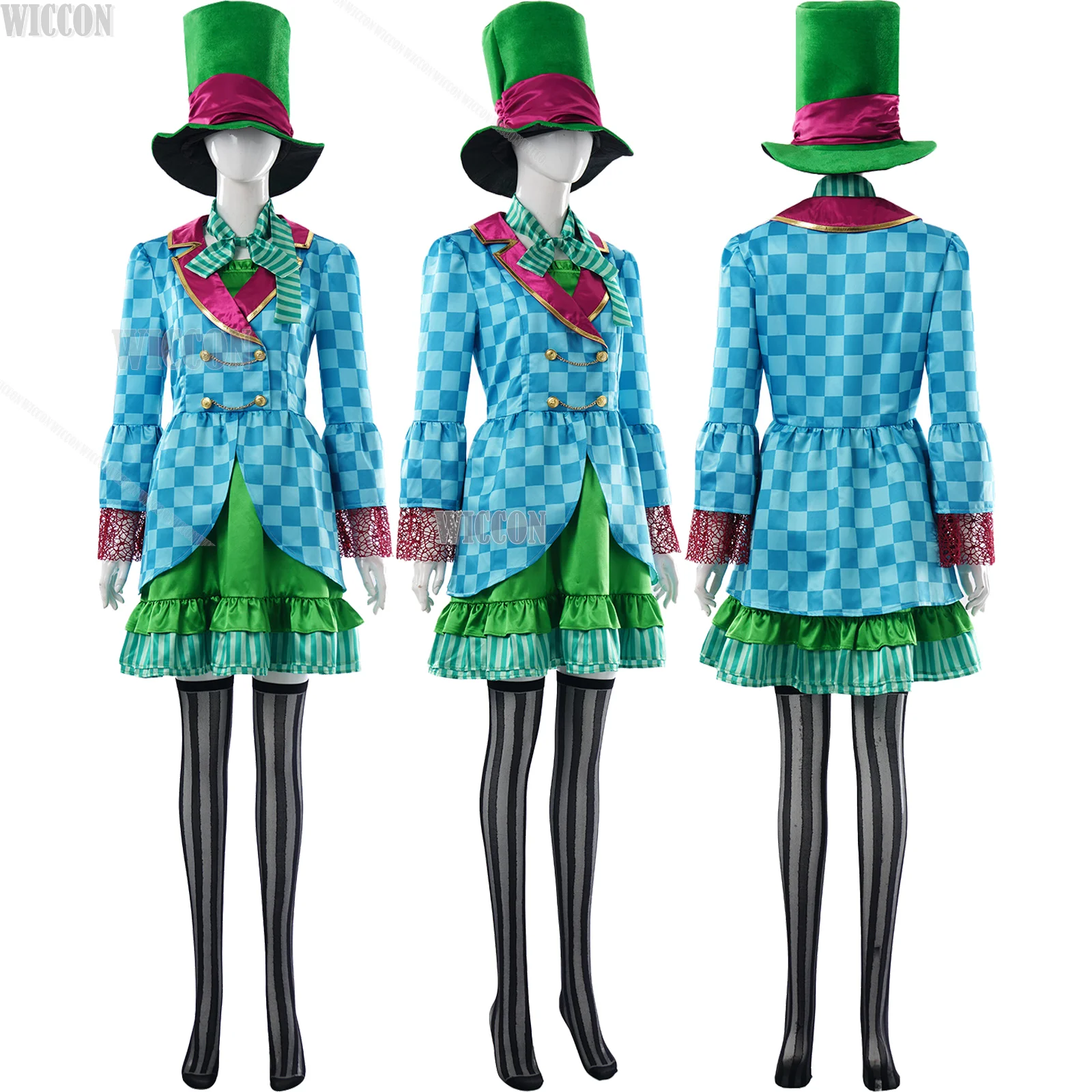 

Комплект одежды для приключений, включающий зеленую шляпу, синее пальто и другие элементы костюма, костюм для косплея, мужской и женский наряд, для Хэллоуина, вечеринок и ролевых игр.