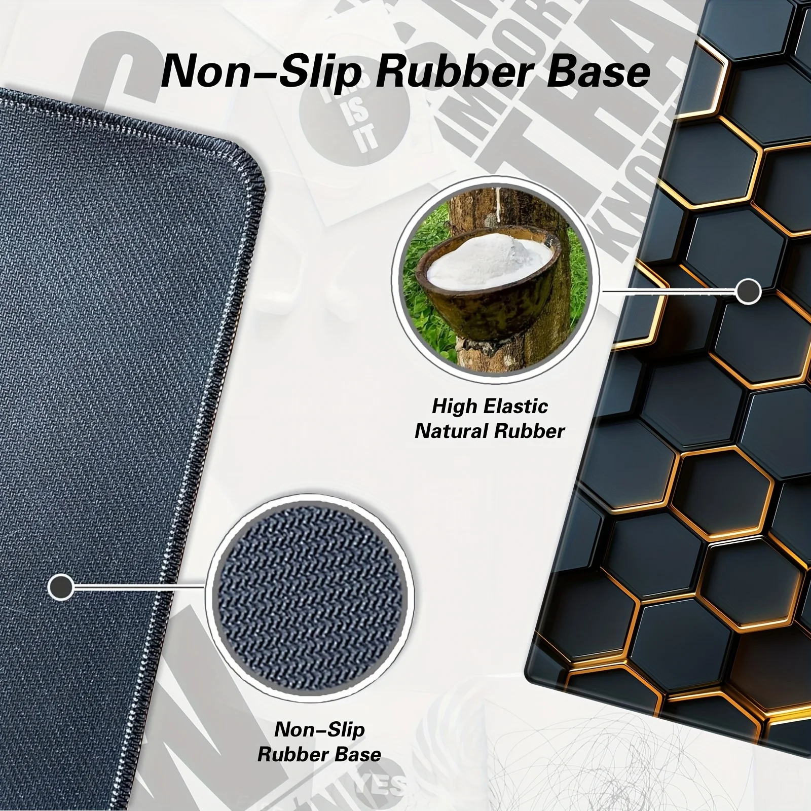 The honeycomb pattern expansion game mouse pad with natural rubber anti-slip seam is suitable for gamers and families