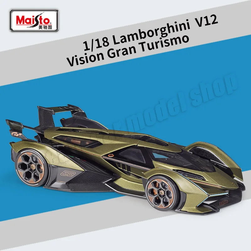 

Maisto 1:18 Lamborghini V12 Vision Gran Turismo Модель автомобиля Коллекция литых миниатюрных автомобилей Модель игрушечного автомобиля Подарки Оптовая продажа