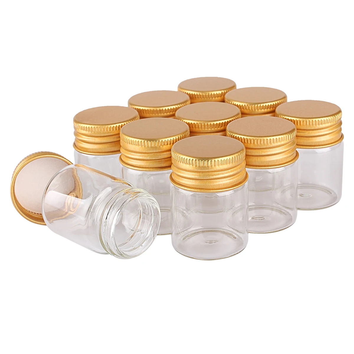 24 pieces 15ml 30*40mm Glass Bottles with Golden Aluminum Caps Glass Jars Glass Vials for Wedding Crafts Gift