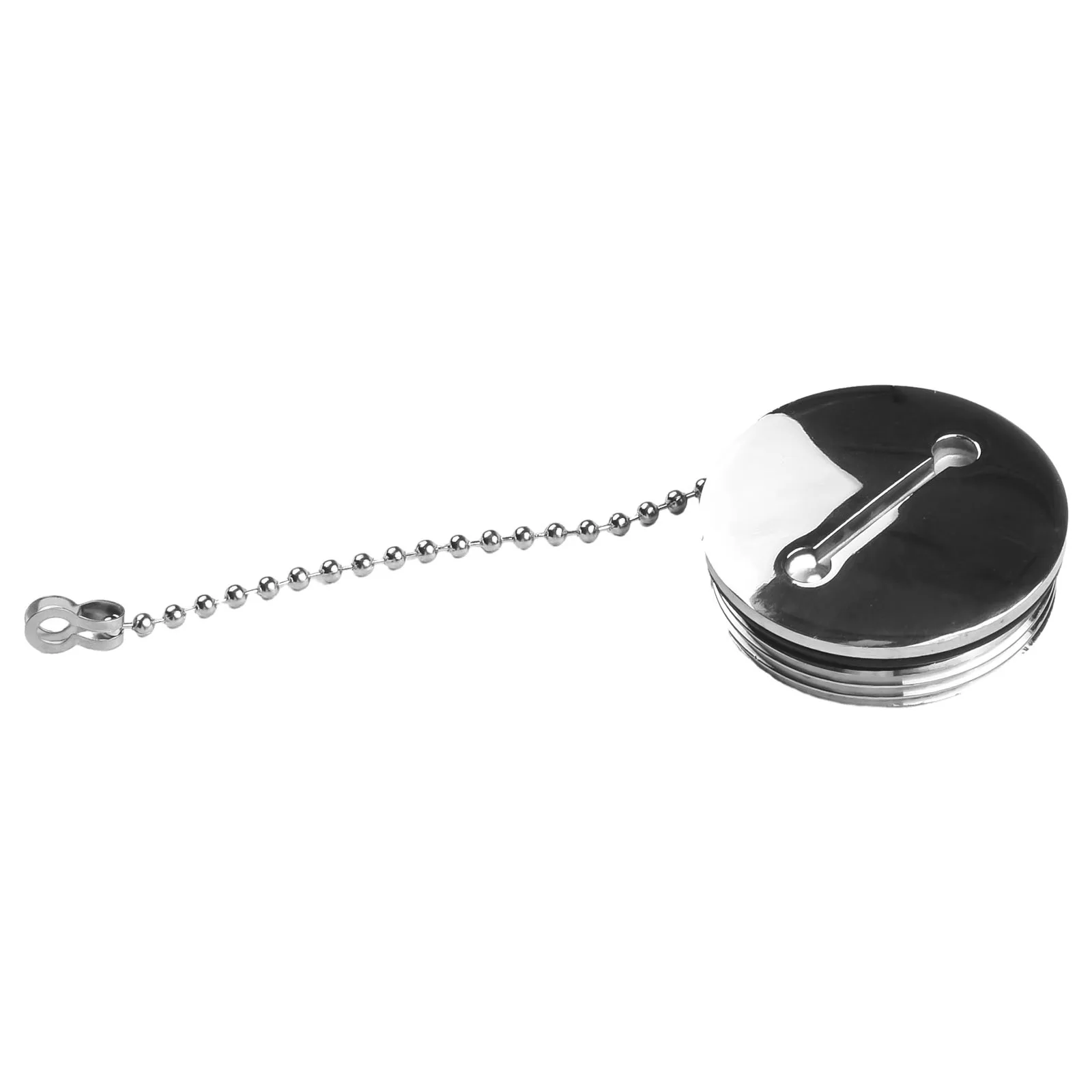 1PCS 50MM 2 Inch Fuel Gas Tank Cap With Chain Spare Yacht Replacement Hardware Silver Stainless Steel Boat Hardware Accessories