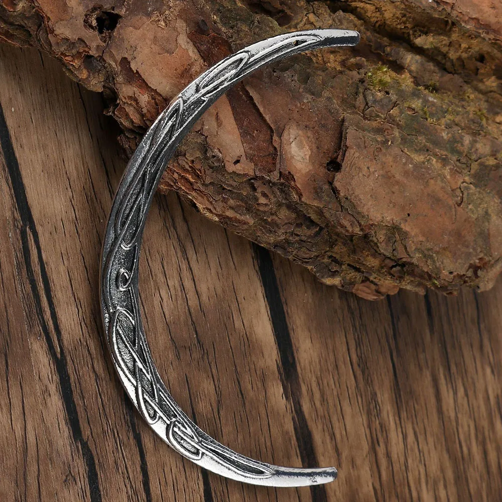 Retro Silver Crescent Celtic Knot Exquisite Hairpin Nordic Mythical Style Niche Witchcraft Coiled Hair Decoration Trendy Product image 4