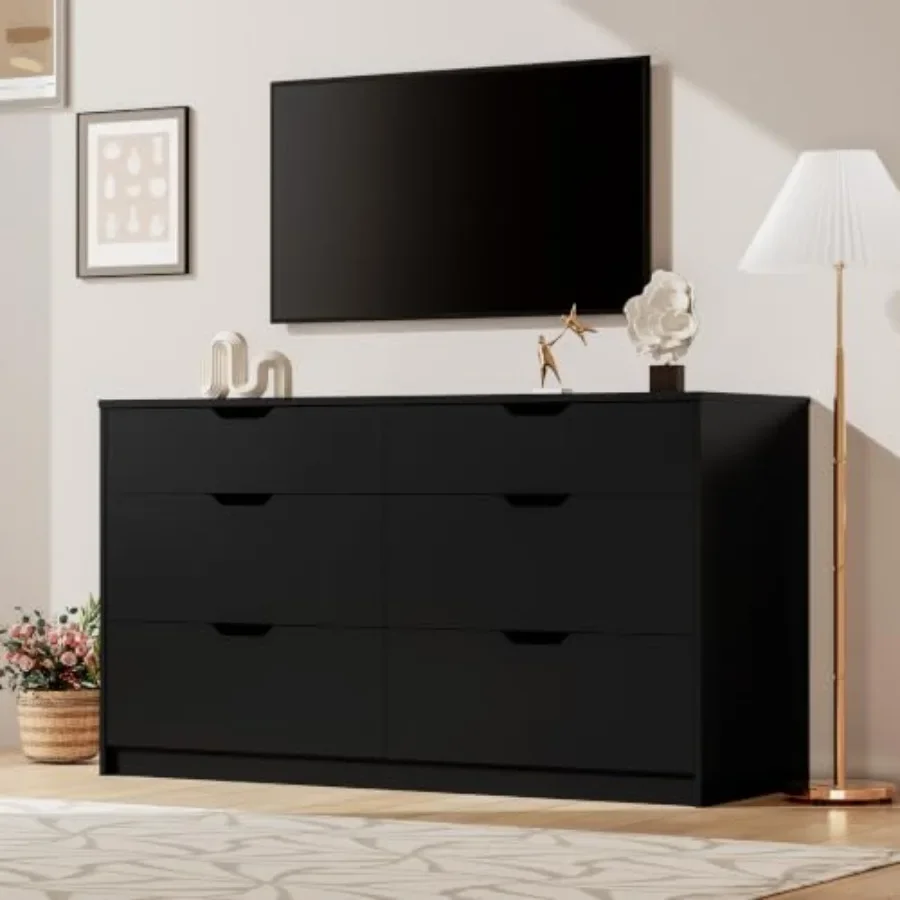 Dresser for Bedroom with 6 Drawers, 47.2