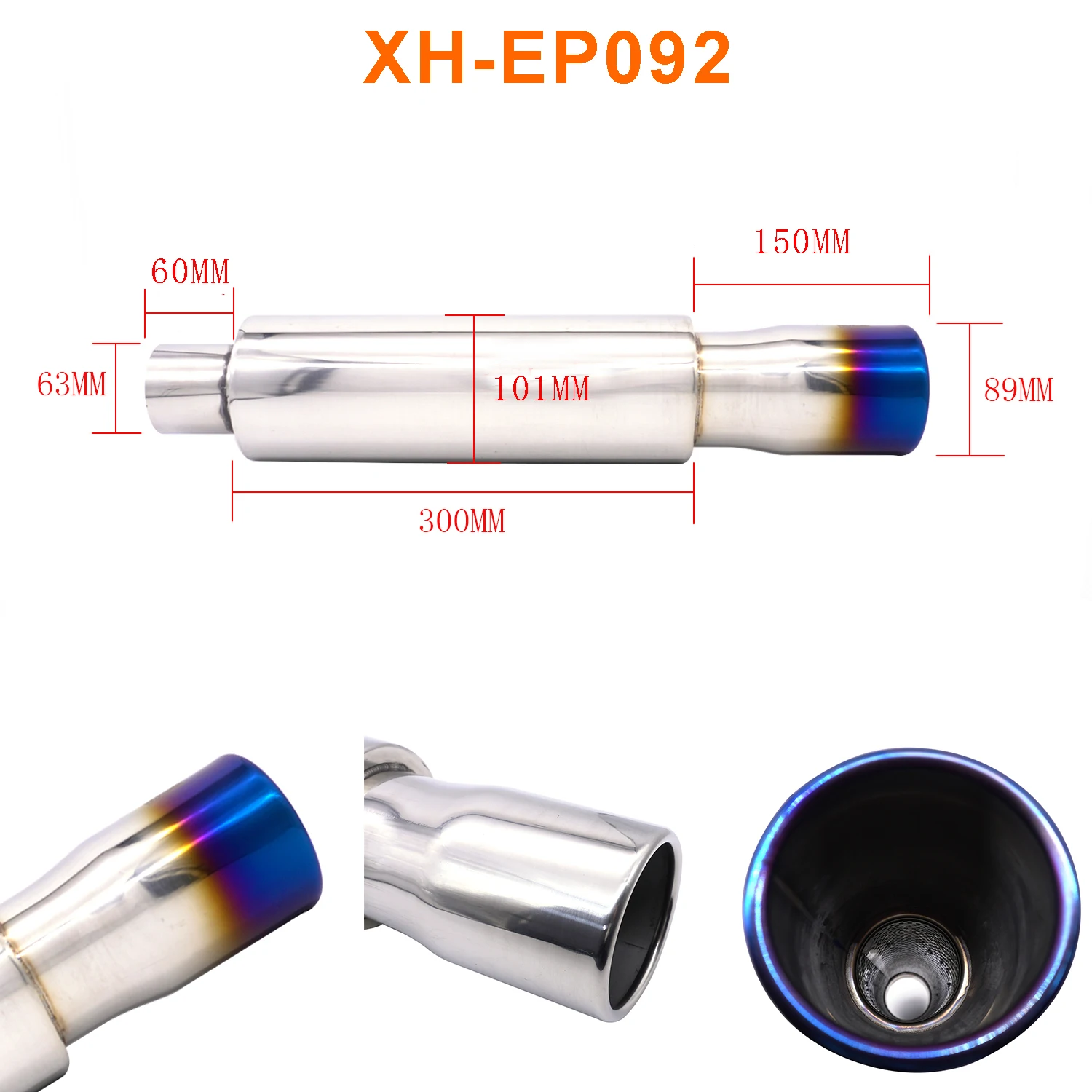 Exhaust Systems Car Turning Auto Accessories Exhaust Tip Escape Muffler Racing Sport Diffuser Cut Out Sound Boost 2.5'' Inlet