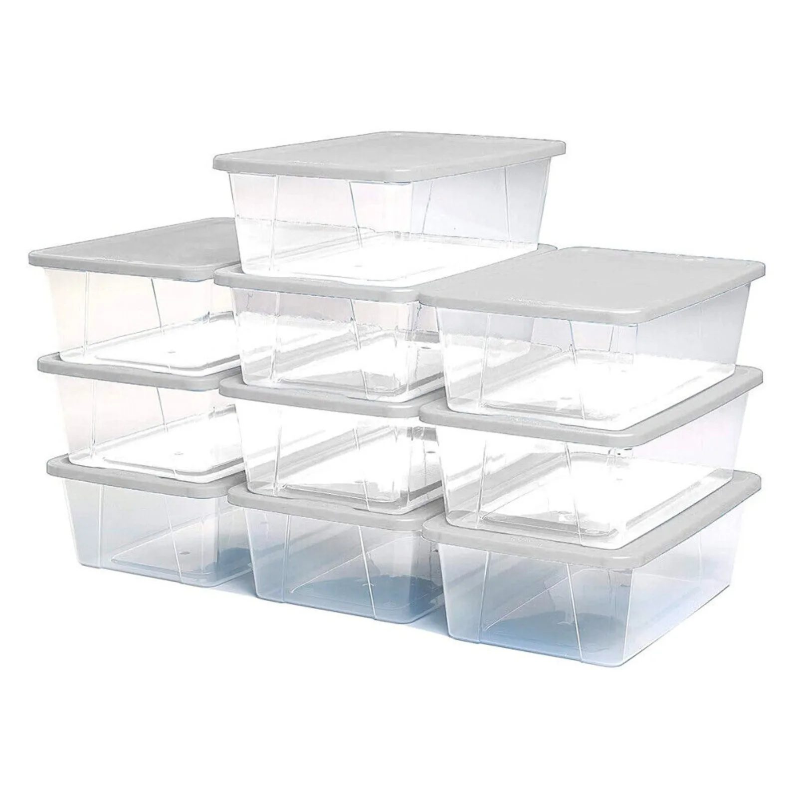 6 Qt Multipurpose Plastic Storage Containers with Latching Lid, (10 Pack) United States