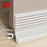 1M Under Door Weatherstrip Flexible TPE Self-Adhesion Door Bottom Seal Strip Dustproof Windproof Stripping Easy To Install