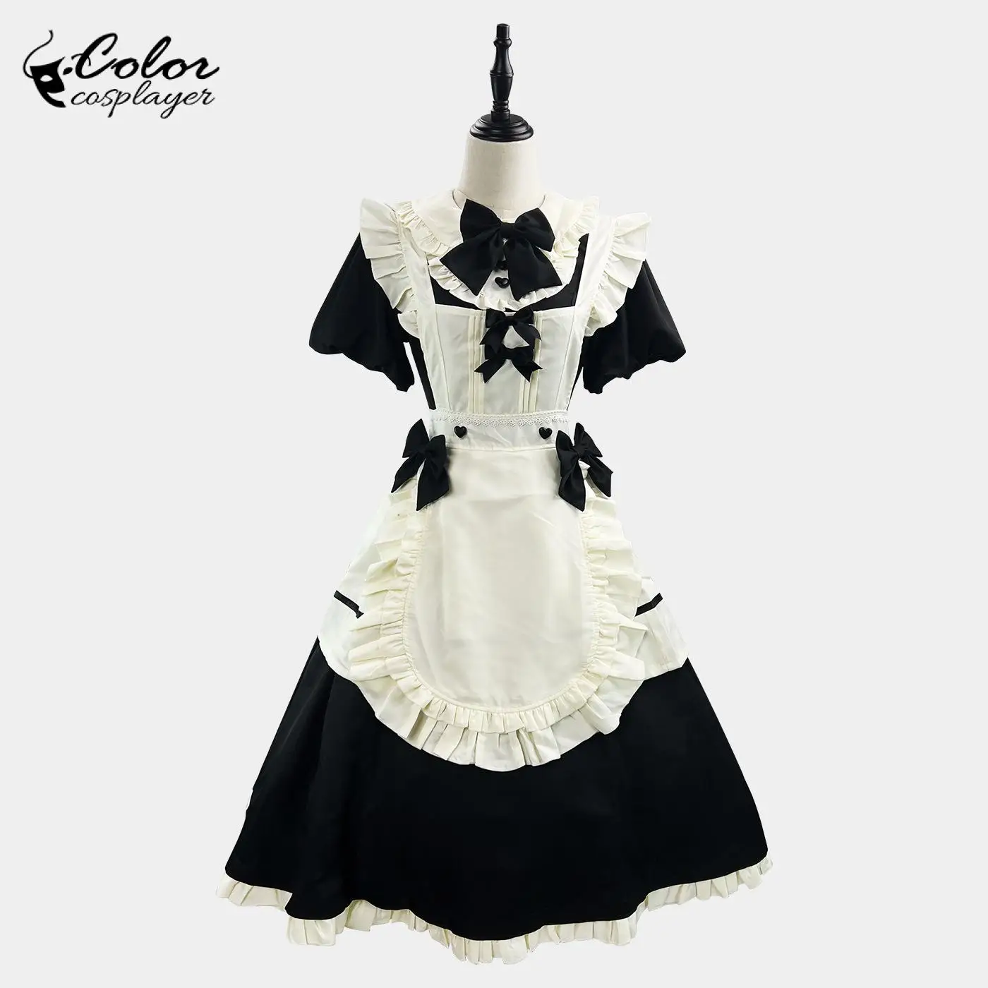 Color Cosplayer Black Lolita Anime Cosplay Costume Carnival Comic Exhibition Dress Women Suit Vintage European Maid Clothing