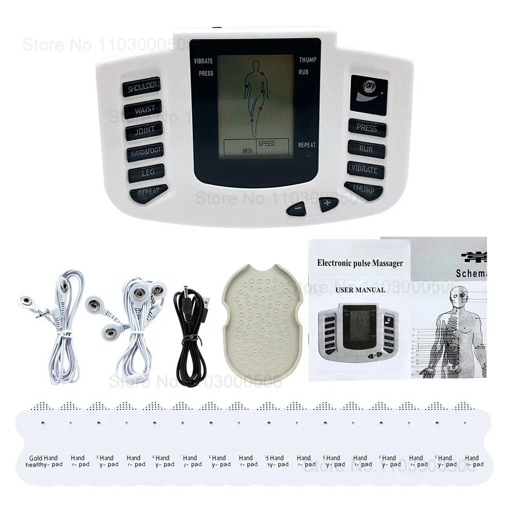 Electrical EMS TENS Machine Muscle Stimulator Full Body Relax Pulse Therapy Body Massager Neck Back Pain Relief Health Care Tool