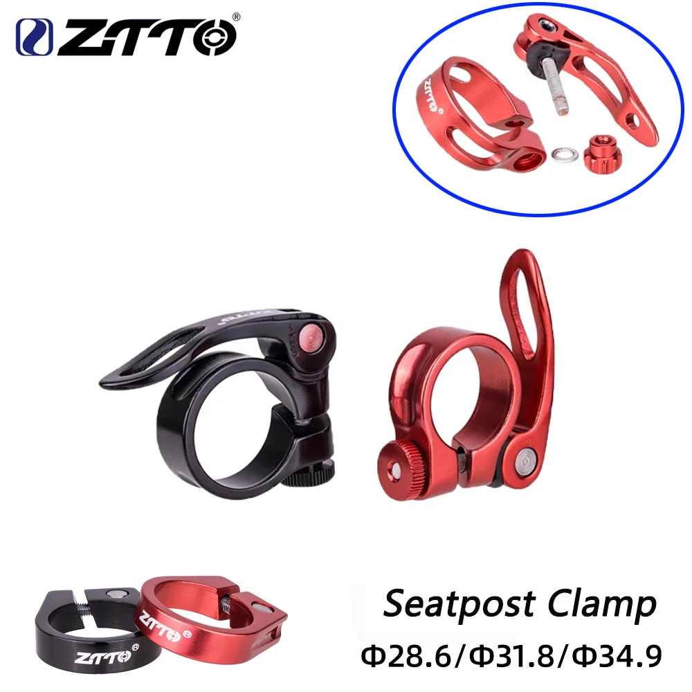 ZTTO Road Bicycle Seatpost Clamp 28.6mm 31.8mm 34.9 mm CNC Saddle Seat Tube Clip Ult QR Bike Thread lock Clamp MTB Parts