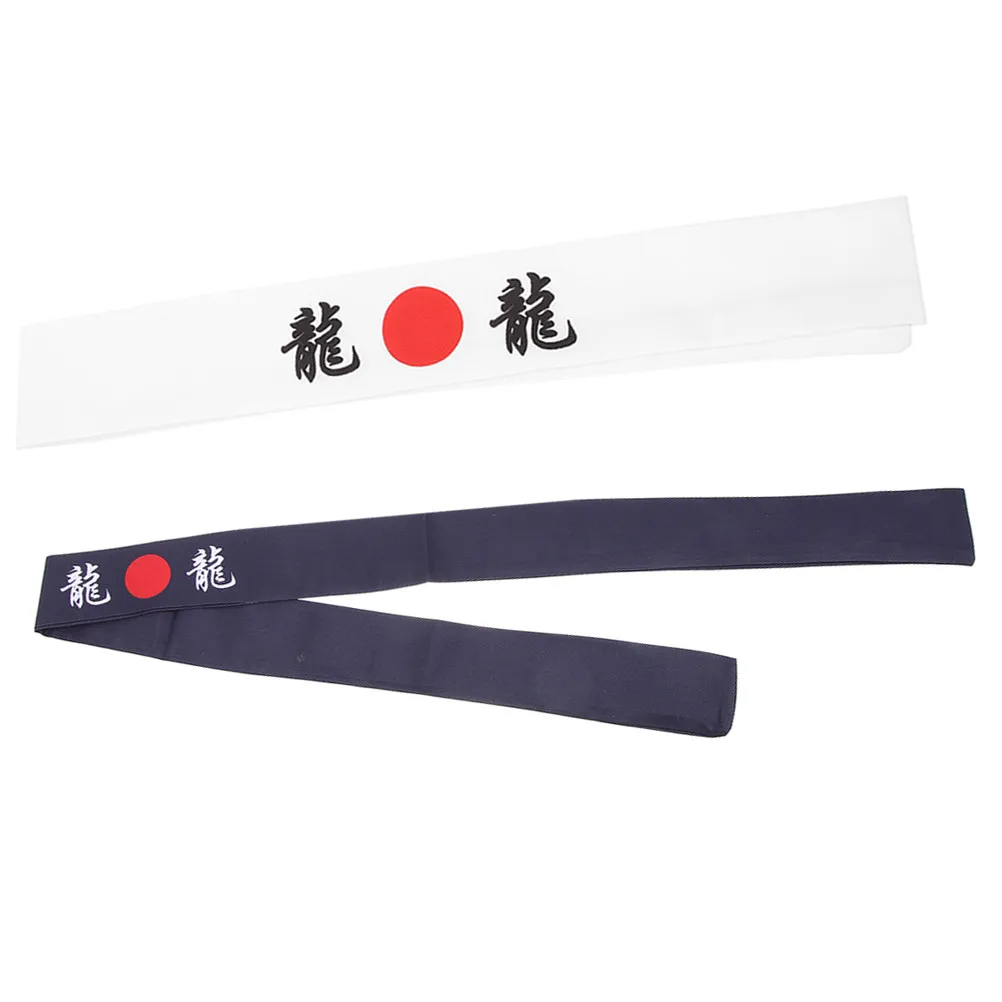 

2Pcs Chef Headband Cotton Japanese Style Sweat Absorbent Breathable for Karate Yoga Running Cooking Sports Headwear for Men