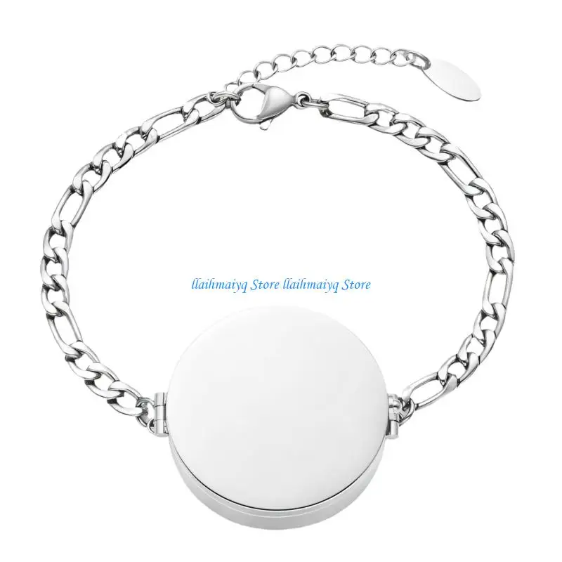 573B Trendy Stainless Steel Jewelry With Secret Storage Space Lightweight Comfort Wrist Jewelry For Essential Items
