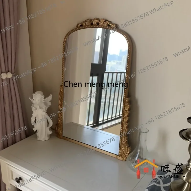 A139Makeup mirror Desktop home dressing, desktop, decoration, bathroom wall-mounted toilet mirror, American retro