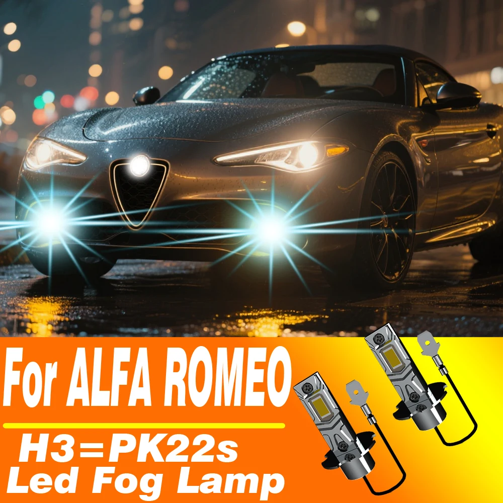 2 шт. H3 светодиодные противотуманные фары PK22s Canbus лампа автомобильные фары автодиодные мото лампы 12 В для Alfa Romeo Giulietta Spider GTV 145 146 166 2 шт. H3 светодиодные противотуманные фары PK22s Canbus лампа автомобильные фары автодиодные мото лампы 12 В для Alfa Romeo Giulietta Spider GTV 145 146 166