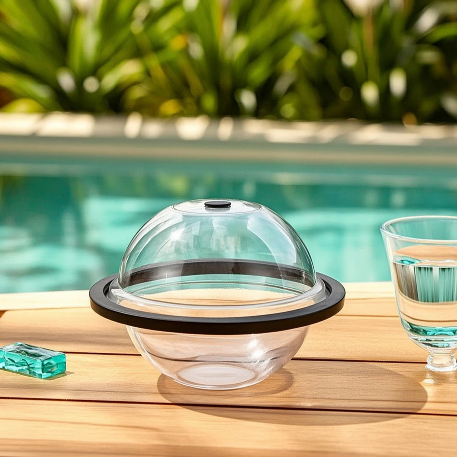 Leakproof Beverage Container Clear Spherical Cup with Silicone Straw Hermetico Globe Drink Holder for Summer Cocktails