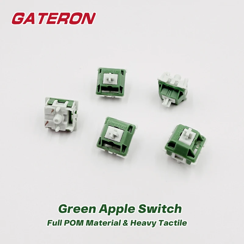 

GATERON Green Apple Switch Full POM Тяжелый тактильный переключатель с 5-контактным разъемом 62g DIY Горячая замена игровая механическая клавиатура