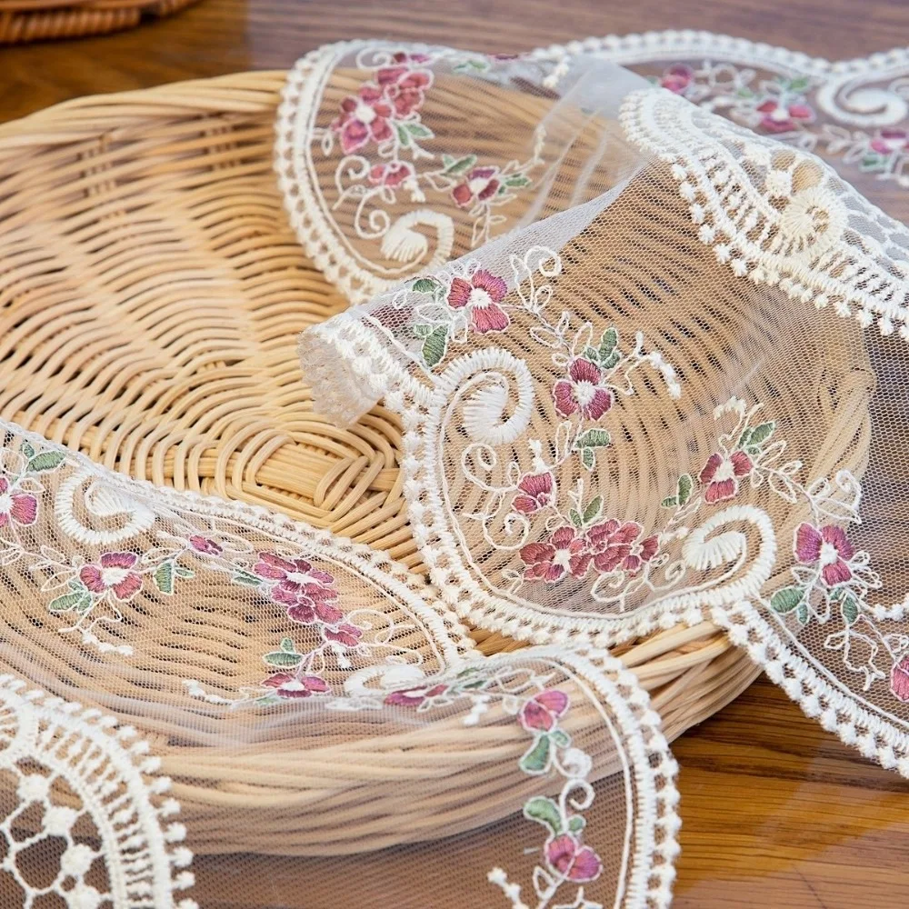 Heat Insulation Lace Plate Mat Anti-scald Vintage Lace Flower Table Pads Mesh Transparent Decorative Embroidery Placemat Wedding
