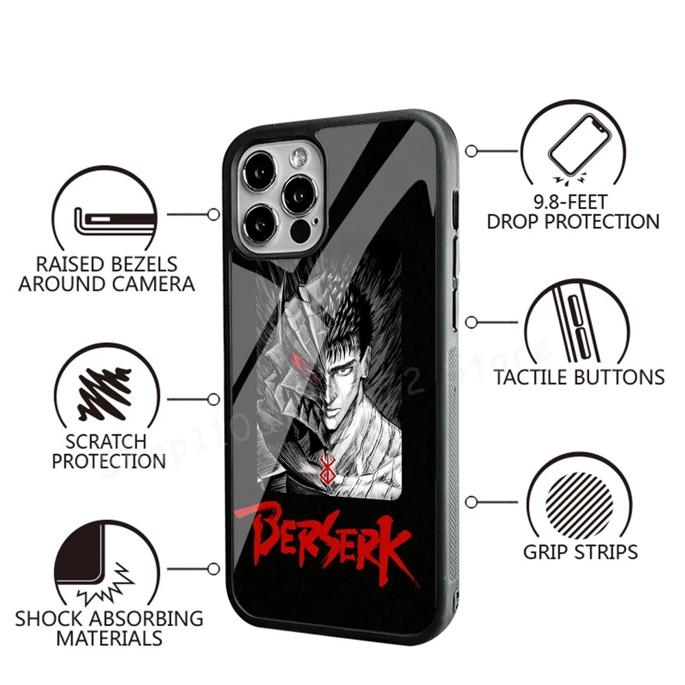 Berserk Phone Case Strong Magnetic For IPhone 15 14 13 Pro Max Alex Mirror For Magsafe Wireless Charging Cover